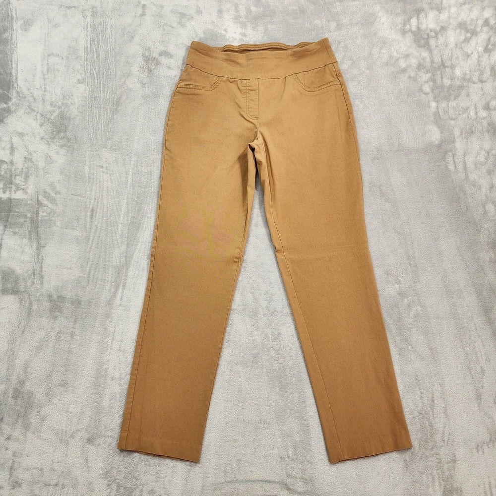 Ruby Rd. Pants Womens 6 Brown Tan Pull On Straight Leg Stretch Twill Office